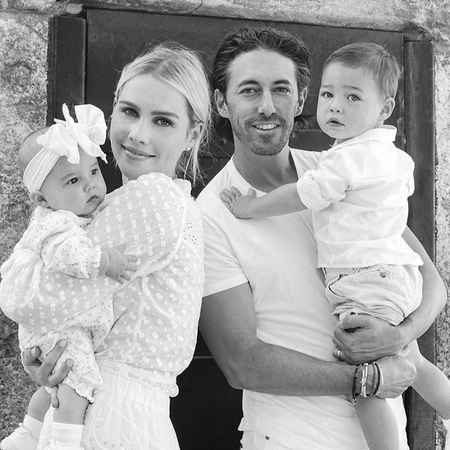 Andrew Joblon with wife Claire Holt and children